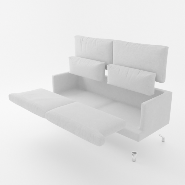 White sofa on white background exploded view
